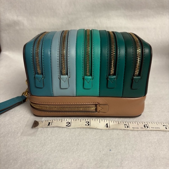 ANYA HINDMARCH Stack Wristlet Clutch Pouch Blue Green Ombre Leather - Picture 7 of 15